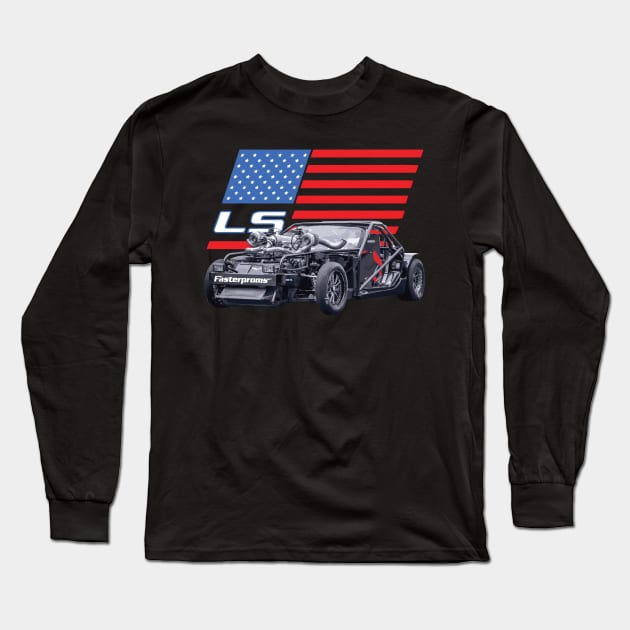 Cleetus McFarland C5 Twin Turbski Turbo Corvette Leroy the Savage USA Long Sleeve T-Shirt by cowtown_cowboy